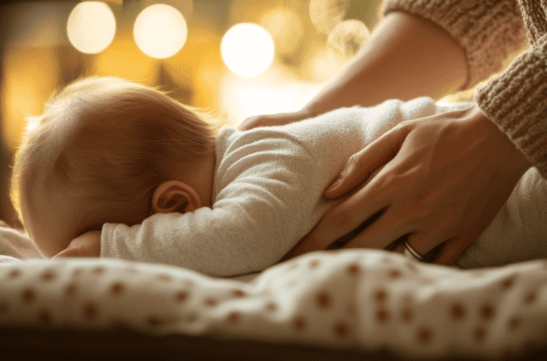 Bébé installé pour se faire masser