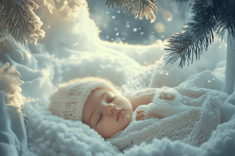 Un bébé au chaud en hiver