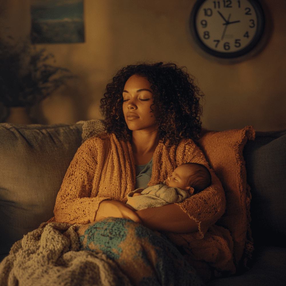 Maman cherchant le sommeil pendant une nuit hachée