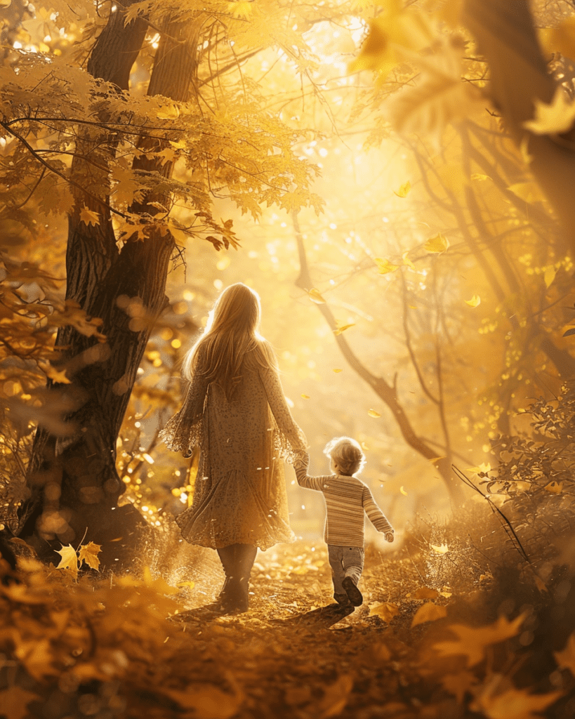 Enfant à la hauteur du coeur maternel