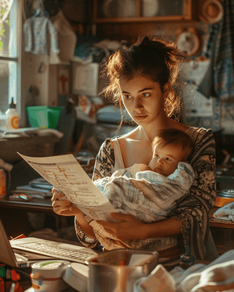 Maman submergée par sa charge mentale et ses tâches du quotidien
