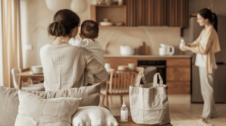 Un couple prépare le biberon de leur bébé